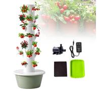 Système de culture hydroponique avec lampes de culture LED, pompe et réservoir d'eau mobile, kit de jardinage vertical pour la culture de fraises et de légumes 7 couches standard