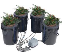 Système de culture hydroponique DWC - Culture en eau profonde 20L - 4xseaux - Système de croissance efficace pour les plantes - Optimal pour le jardin et l'agriculture