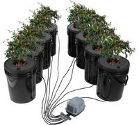 Système de culture hydroponique DWC Culture en eau profonde 20L 8x seaux avec pompe à air Système de jardinage hydroponique pour une culture efficace des plantes