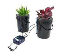 Système de culture hydroponique Kit de culture en eau profonde 5 gallons avec pompe à air 2 bacs à plantes pour fleurs légumes