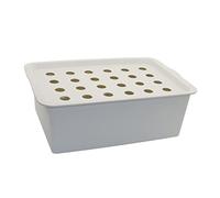 Système de Culture hydroponique Kit de Jardin d'herbes hydroponiques, 24 Portes pour Sites de Plantes, système de Culture de Pots de Fleurs en Plein air, boîte de Culture d'intérieur (Gris)