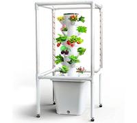 Système de Culture hydroponique, Tour de Culture hydroponique pour 18 Plantes, Jardin Vertical d'intérieur avec éclairage LED et minuterie, kit de Germination pour pépinière avec Niveau d'ea