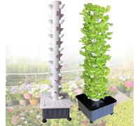 Système de Culture hydroponique, Tour de Culture hydroponique pour Herbes, Fruits et légumes d'intérieur - Tour aéroponique 15 Couches, 45 Plantes avec Pompe d'hydratation, Adaptateur et Fil
