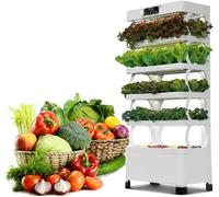 Système de Culture hydroponique, Tour de Jardin d'herbes aromatiques d'intérieur avec Lampe de Croissance | Jardin Intelligent pour Rebord de fenêtre de Cuisine | Potager de démarrage, Blanc
