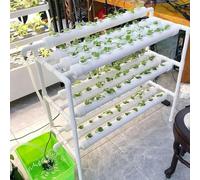 Système de Culture hydroponique, Tour hydroponique à 3 Couches, 108 Trous, Tuyau en PVC Durable, ou légumes désherbés, système de Jardinage intérieur Haut système hydroponique 0823