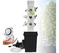 Système de Culture hydroponique, Tour hydroponique pour Pot de Jardin, Pompe/minuterie/Adaptateur d'hydratation, kit de Culture pour Pots d'herbes, de Fruits et de légumes, 24 Trous // 1 piè