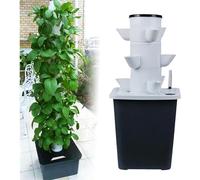 Système de Culture hydroponique, Tour hydroponique, système de Culture hydroponique pour Jardin, kit de Culture Simple pour Herbes, Fruits et légumes avec Pompe d'hydratation, Adaptateur, pa