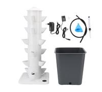 Système de Culture Hydroponique Vertical 18 Trous, Tour Hydroponique avec Réservoir 10L, Gain de Place, Plug US - Croissance Saine, Circulation d’Oxygène Optimale, Parfait pour