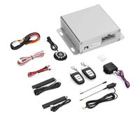 Système de démarrage à distance d'alarme antivol de voiture 12 V avec kit de verrouillage central d'entrée sans clé PKE Fonction d'arrêt et de démarrage par poussée 2 (Silver)