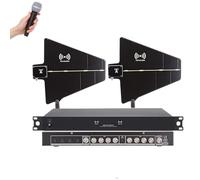 Système de distribution de puissance de l'antenne UHF, amplificateur de signal de microphone avec 2 palettes d'antenne, 8 ports d'entrée / sortie, gamme de fréquences 450-950 MHz, pour la fête, perfor