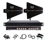 Système de Distribution de Puissance pour Antenne Uhf, Antennes Directionnelles Actives, Plage de Fréquence 450-950 Mhz, Amplificateur de Signal pour Micro Sans Fil avec 2 Antennes Paddle