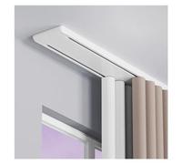 Système de double tringle à rideaux robuste de 7,9 m en aluminium pour camping-car, salon, hôpital, chambre à coucher - Couleur : blanc