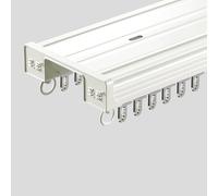 Système de double tringle à rideaux robuste pour cloisons de séparation de pièce - Barres de fenêtre en aluminium de 3,6 m pour décoration de maison et de bureau - Montage au plafond - Blanc