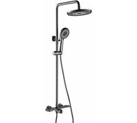 Système de douche 10 pouces, robinet de douche Ensemble mural de douche de pluie murale ensemble de douche à manche unique et kit de garniture de douche avec bouchon de baignoire, pulvérisateur à main