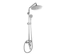 Système de Douche à Effet de Pluie à 3 Fonctions avec douchette à Main, Ensemble combiné de Fixation de Robinet de Douche à Effet de Pluie chromé à Montage exposé, Facile à Installer