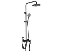 Système de Douche à Effet de Pluie en Acier Inoxydable, Ensemble de robinets de Douche à Quatre Fonctions, kit de Garniture de Douche avec inverseur d'eau à 4 Voies, mitigeur de Douche à poignée