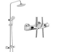 Système de Douche à Effet de Pluie thermostatique chromé, mélangeur de Pluie pour Salle de Bain de 8 Pouces, Ensemble combiné de Douche, Corps Principal en Laiton, système de Pomme de Douche à Effet