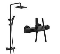 Système de douche à effet de pluie thermostatique, mélangeur de pluie pour salle de bain de 8 pouces, ensemble combiné de douche, corps principal en laiton, système de pomme de douche à effet de pluie