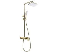 Système de douche à effet pluie, ensemble de robinets muraux en laiton avec pommeau de douche à effet pluie, douchette à main, bec de baignoire, finition noire
