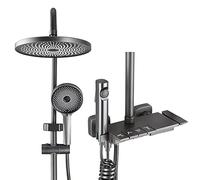 Système de douche à effet pluie haute pression de 30,5 cm - Double pommeau de douche avec robinet de salle de bain portatif avec valve et garniture pour une expérience de relaxation ultime