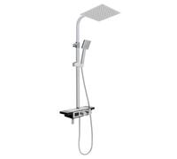 Système de douche à effet pluie, kit de douche murale, 3 modes, 25 x 25 cm, pulvérisateur portable, robinet, écran d'affichage haute définition, argent