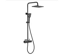 Système de douche à effet pluie pour salle de bain, ensemble de robinets de douche à triple fonction avec barre coulissante, robinet de baignoire cascade en laiton avec pulvérisateur à main à 3