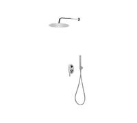 vidaXL Système de douche Acier inoxydable 201 Argenté, acier inoxydable 201 avec finition miroir, plastique Gris G