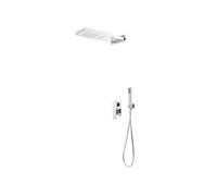 Système de douche - - Acier inoxydable 201 - Douchette à main incluse - Pomme carrée - 1,5 m flexible