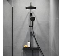 Duravit Système de douche Shelf 1050 TH4382008046 – Thermostat MinusFlow, noir mat