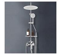 Système de Douche avec Ensemble combiné Pomme de Douche à Main/Douche à Effet de Pluie, Robinet de Douche Haute Pression 4 Fonctions, Ajustement Universel pour débit d'eau élevé Faible