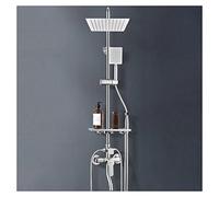 Système de Douche avec Ensemble combiné Pomme de Douche à Main/Douche à Effet de Pluie, Robinet de Douche Haute Pression 4 Fonctions, Ajustement Universel pour débit d'eau élevé Faible