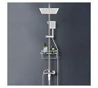 Système de douche avec pommeau de douche à main/douche à effet pluie, robinet de douche haute pression 4 fonctions, ajustement universel pour un débit d'eau élevé et faible