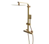 Système de douche avec thermostat - Douche à effet pluie - Pour hôtels, appartements, grands KTV, doré - 23,5 x 7,8 cm