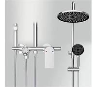 Système de douche de précipitations avec baignoire Spout Douche de douche ensemble de robinet mural de douche murale ensemble de douche de douche de pointe réglable avec douche à main, pomme de