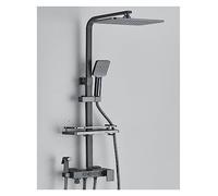 Système de douche de salle de bain à affichage numérique, ensemble noir de robinet de douche thermostatique, robinet de douche à effet pluie moderne for salle de bain(Gray 4 Ways B)