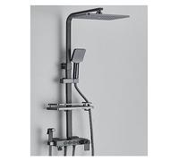 Système de douche de salle de bain à affichage numérique, ensemble noir de robinet de douche thermostatique, robinet de douche à effet pluie moderne for salle de bain(Gray 4 Ways A)