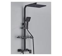 Système de douche de salle de bain à affichage numérique, ensemble noir de robinet de douche thermostatique, robinet de douche à effet pluie moderne for salle de bain(Black 3ways D)