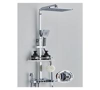 Système de douche de salle de bain à affichage numérique, ensemble noir de robinet de douche thermostatique, robinet de douche à effet pluie moderne for salle de bain(Chrome 4ways A)