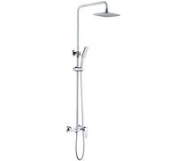 Système de Douche de Salle de Bain, Ensemble mitigeur de Douche avec Barre de Douche réglable, Colonne de Douche Murale avec Douche de tête à Effet Pluie, Robinet de Baignoire et Pomme de Douche à