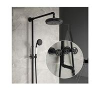 Système de Douche de Style Industriel avec Robinet de Douche Mural à Eau Froide Chaude, Ensemble combiné de Douche Multifonction à Double poignées avec Bec de Baignoire, Pomme de Douche, Douche à