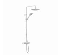 Système de douche double thermostatique Kludi DIVE Dive X 3S 6906753-00 avec douchette, blanc mat
