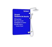 Duravit Système de douche 1000 Minusflow TH4282008010, 2 consommateurs, mitigeur thermostatique, chrome