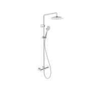 Système de douche Duravit, Shower System avec 3 types de jets (Rain, Intense Rain, Soft Rain), douche de tête à angle réglable,facile à nettoyer, support de douchette réglable en hauteur, chromé