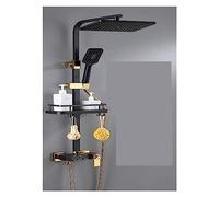 Système de douche en cuivre noir pour salle de bain, ensemble de douche à 4 jets, haute pression, colonne de douche moderne (S1831BG-TH-3G)