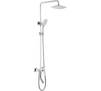 Système de douche Ensemble avec tête de douche tuyau de douche Fauce de douche ensemble de douche mural monté de douche réglable avec douche à main à 3 sets, bouffée de baignoire, chrome, chrome,