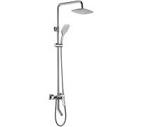 Système de douche Ensemble avec tête de douche tuyau de douche Fauce de douche ensemble de douche mural monté de douche réglable avec douche à main à 3 sets, bouffée de baignoire, chrome, chrome,