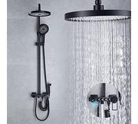 Système de Douche, Ensemble de Douche Intelligent à Affichage numérique LED, Robinet de Douche Mural à Quatre Fonctions, mitigeur de Douche à poignée Unique en Laiton avec douchette à Main 3