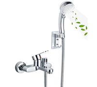 Système de Douche, Ensemble de Robinet de Douche Mural avec Pomme de Douche à Main et à Pluie 2 en 1, kit de Garniture de Baignoire et de Douche à poignée Unique pour la Maison, Les hôtels, Les