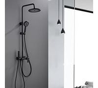 Système de douche, ensemble de robinet de douche mural pour salle de bain avec bec de baignoire caché, robinet mitigeur de douche à poignée sinlge en laiton, pommeau de douche à main à 3 réglages