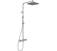 Système de douche Hansa AURELIA avec thermostat 47199113, douche de pluie murale, 1 jet, carré, chromé